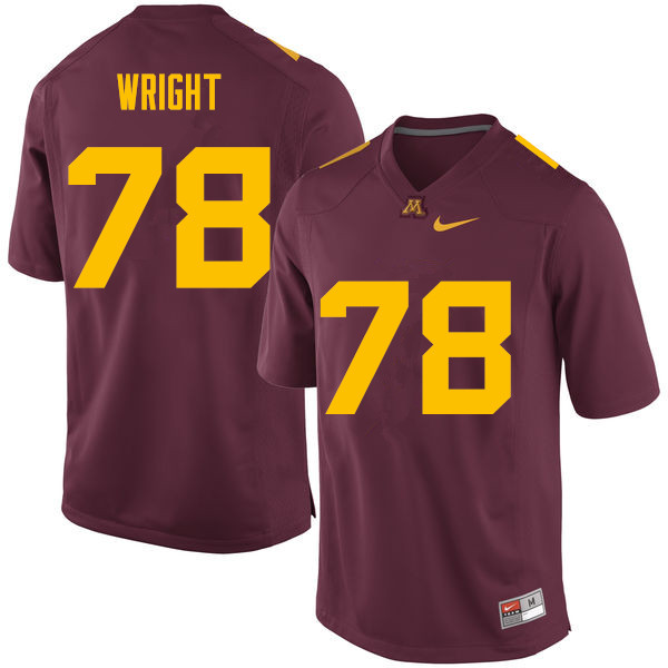 Men #78 Garrison Wright Minnesota Golden Gophers College Football Jerseys Sale-Maroon - Click Image to Close